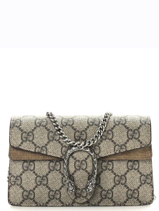 Gucci Handbags - Like NEW! Gucci Dionysus GG Supreme Super Mini Bag Beige w/Taupe Suede Trim